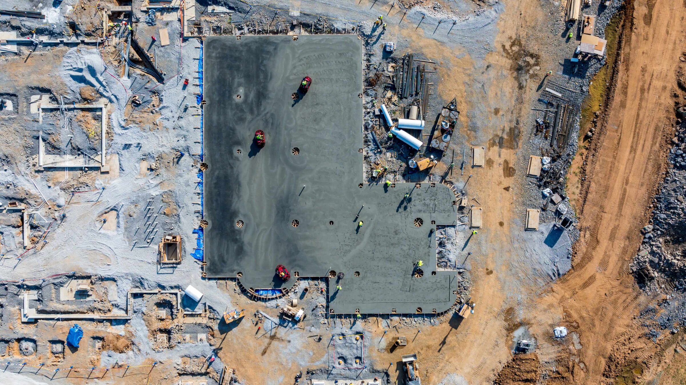 in-n-out concrete construction aerial view
