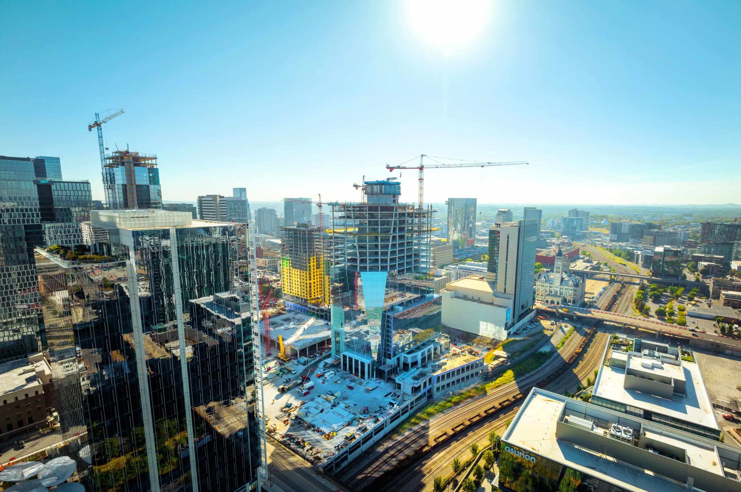 pinnacle tower under construction aerial nashville